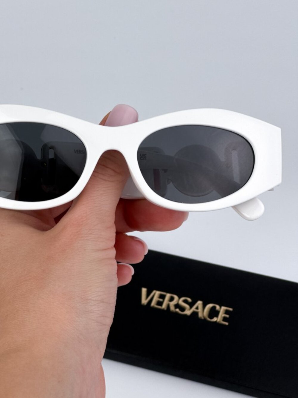 VERSACE VE4480U 314/87 WHITE OVAL UNISEX SUNGLASSES